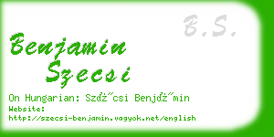 benjamin szecsi business card